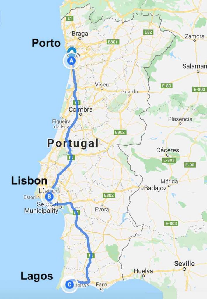 travel route portugal